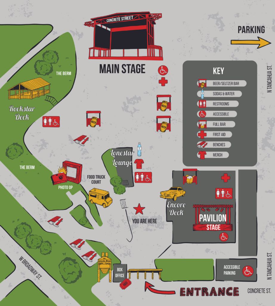 Ilustrated Map of Concret Street Amphitheater